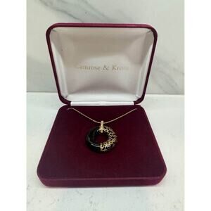 Camrose & Kross JKB Enamel Crystal Gold Plate Parisian Circle Pendant Necklace